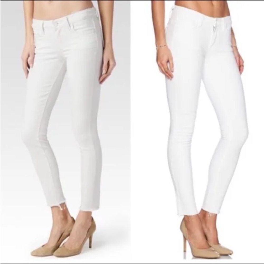 Paige Verdugo Ankle Skinny Jeans White denim Size 24 like new